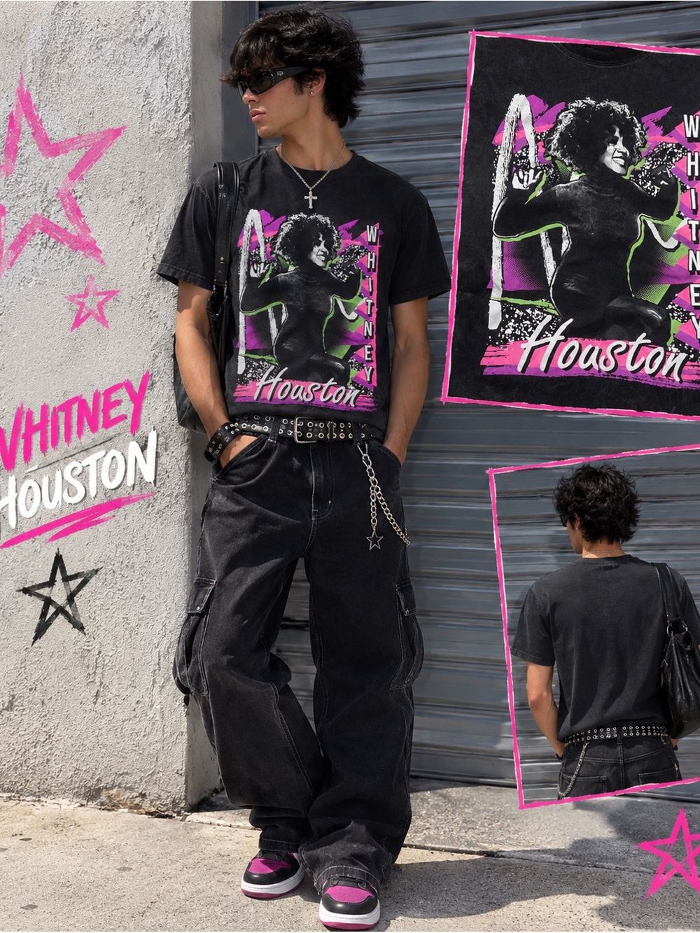 Whitney Houston Black Graphic T-Shirt – S/P